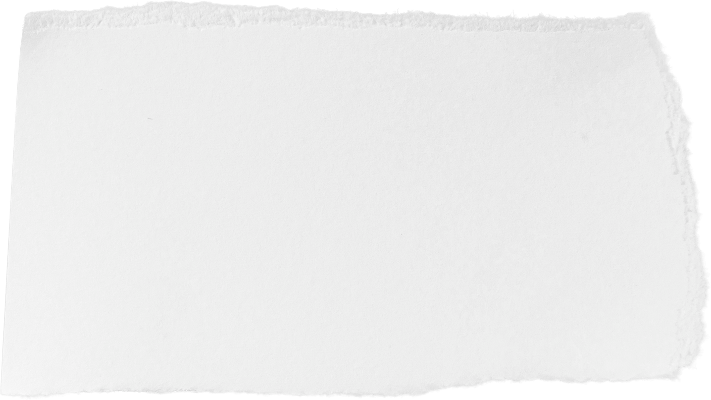 White ripped piece of paper isolated on transparent background PNG file